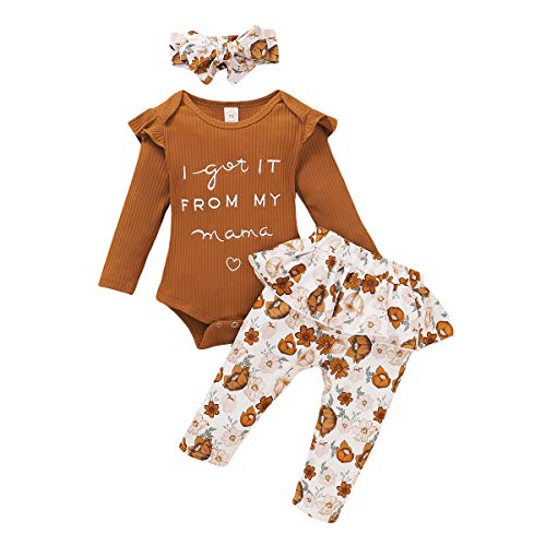 Baby Girl Clothes   Girl Outfits Set Infant Girl Long Sleeve Romper + Floral Pants + Headband