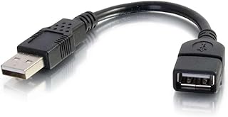 Short black USB A to A extension cable, 6 inches