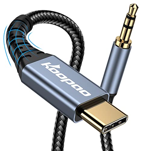 USB C to 3.5mm audio aux cable, 3.28 ft, compatible with various devices