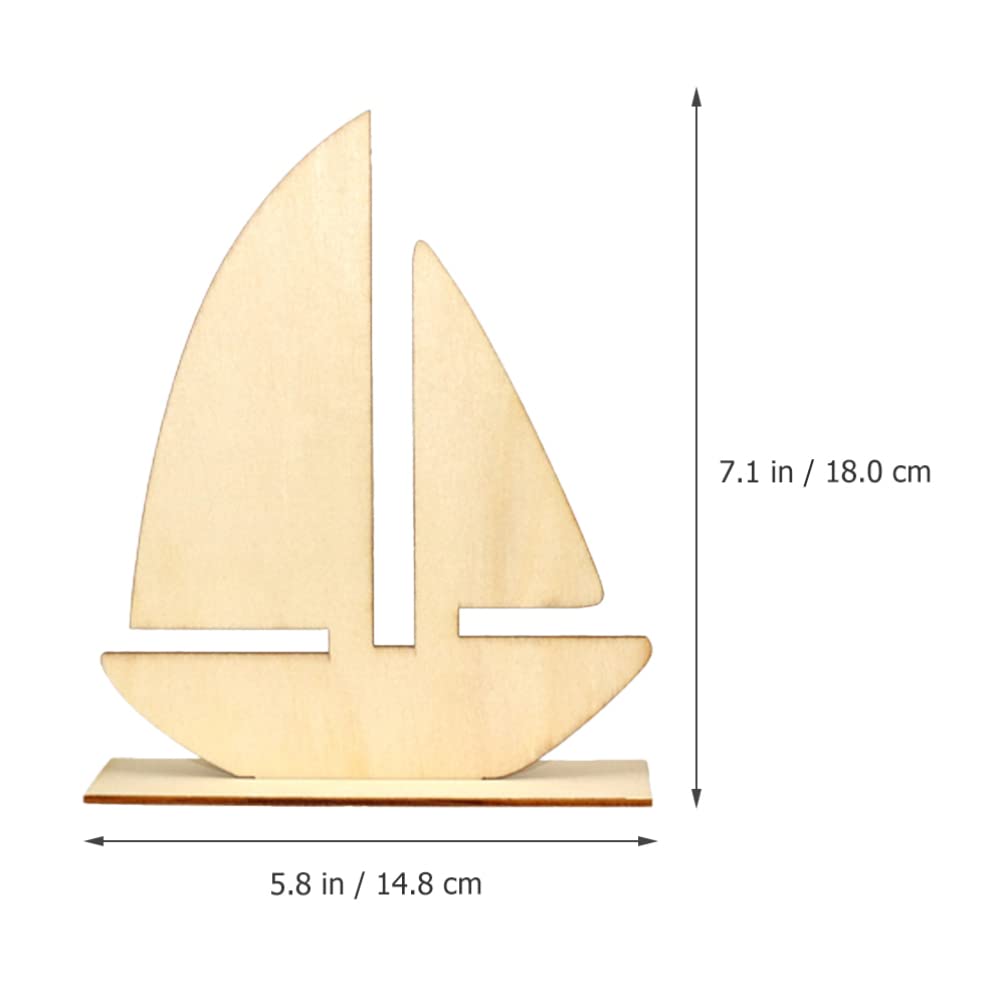 10 Pcs Unfinished Wooden Sailboat Models Set