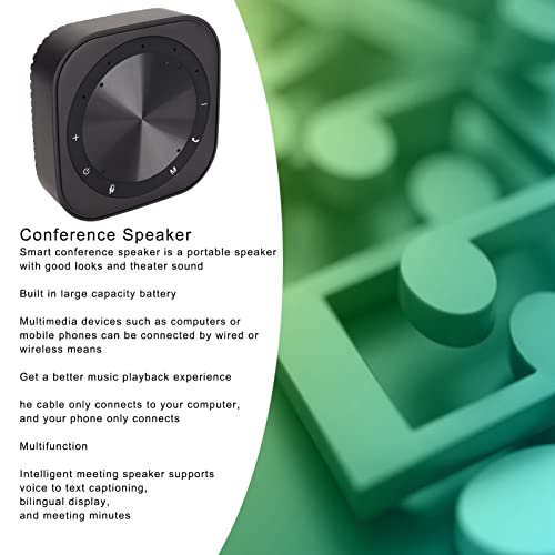 Bluetooth Speakerphone, 360 Omnidirectional Conference Microphone Speaker PC Computer Condenser Mic for Online Meeting Class, Zoom Call, Skype