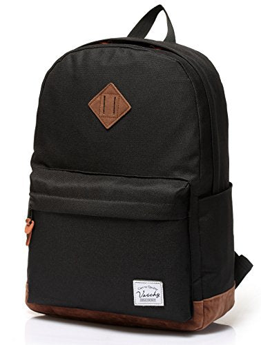 Backpack for Men, Unisex Classic Water-resistant College School Backpack Bookbag Laptop Backpack Black
