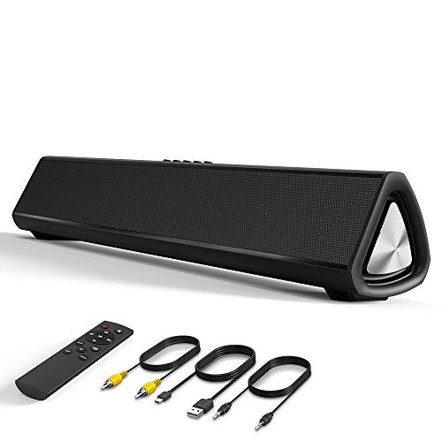 Bluetooth Sound Bar Computer Speaker Wired Wireless Soundbar Home Theater for Desktop/Laptop PC/Projectors/Smartphone/TV, 20W, Remote Control