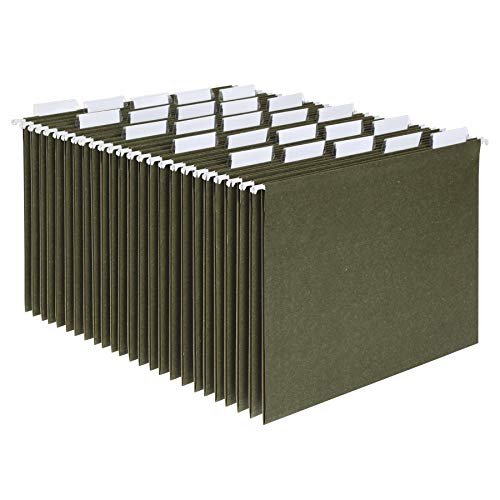 Hanging file folders, letter size, green, 25 per box