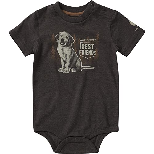 Baby Boys' Short-Sleeve Bodysuit, Mustang Brown Heather, 18 Months