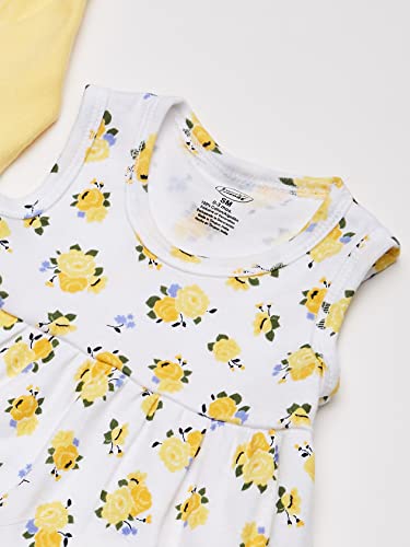 baby girls and Cardigan Casual Dress, Yellow Floral, 0-3 Months US