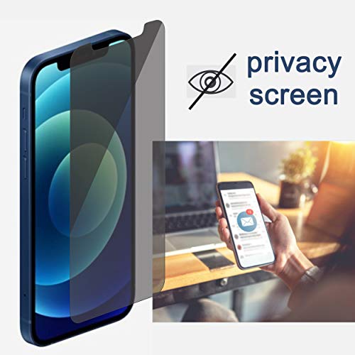 Privacy Screen Protector Compatible for iPhone 12/iPhone 12 pro 2020 6.1 Inch 2 Pack Anti Spy Private Case Friendly,Tempered Glass [Black]