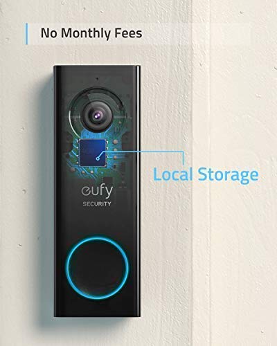 , Wi-Fi Video Doorbell, 2K Resolution, No Monthly Fees, Local Storage, Human Detection, with Wi-Fi Chime-Requires Existing Doorbell Wires and Installation Experience, 16-24 VAC, 30 VA