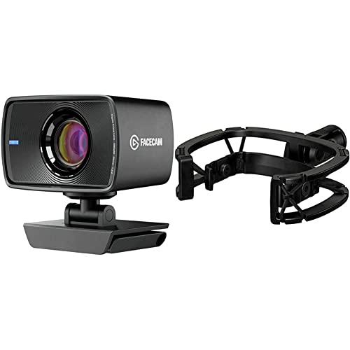 Facecam - 1080p60 Full HD Webcam & Wave Shock Mount: Maximum Isolation from Vibration Noise, Steel Chassis with Reinforced Elastic Suspension, Custom Built for Wave Microphones