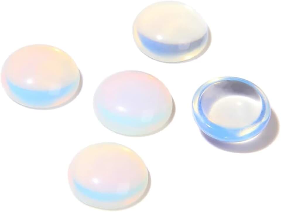 20pcs 16mm Natural Stone Semicircle Cabochons for Jewelry