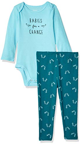 Ultimate Baby Flexy 2 Piece Set (Pant with Long Sleeve Bodysuit), Green Print, 0-6 Months