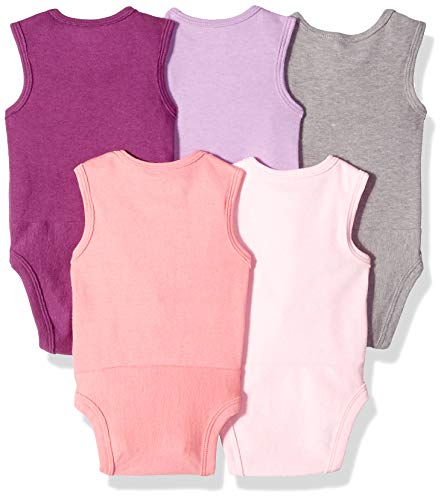 Ultimate Baby Flexy 5 Pack Sleeveless Bodysuits (Tanks), Purple/Pink, 0-6 Months
