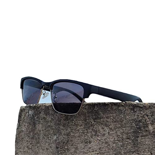 Wireless Bluetooth Smart Audio sunglasses Polarized Lenses open ear sunglasses with bluetooth speakers AI voice assistant waterproof for Men Women (Black)