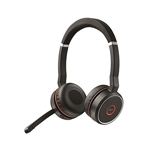 Evolve 75 MS Wireless Headset, Stereo - Includes Link 370 USB Adapter - Bluetooth Headset with World-Class Speakers, Active Noise-Cancelling Microphone, All Day Battery