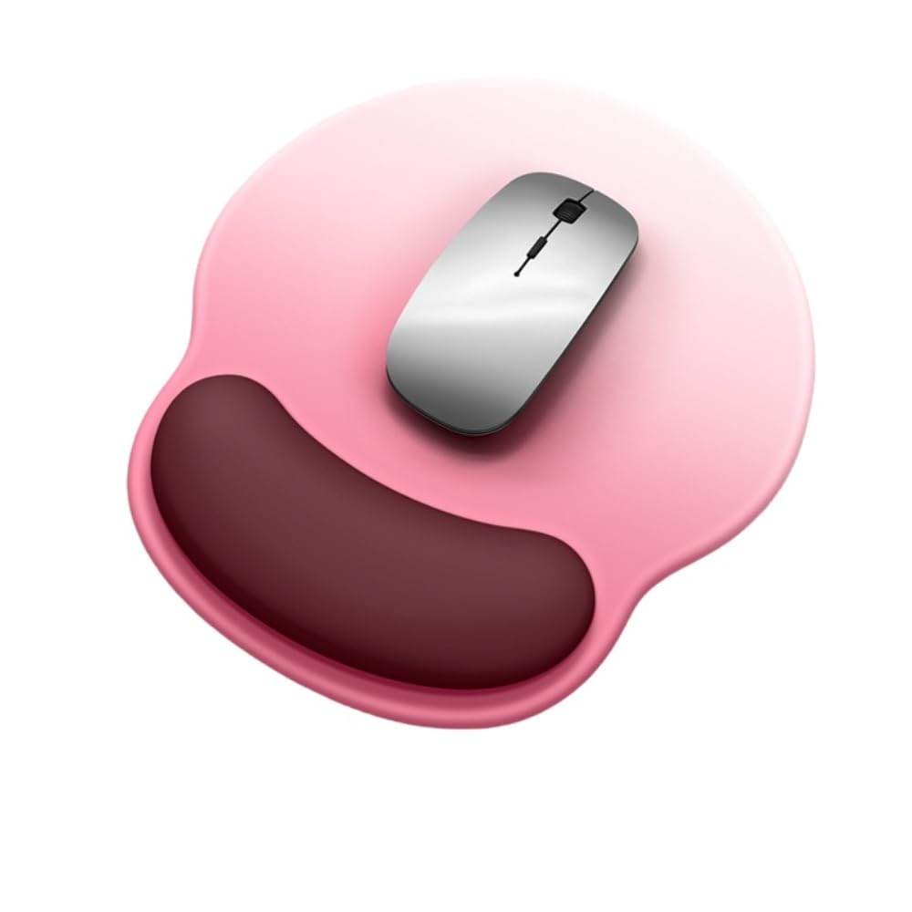 Rose Pink Ergonomic Mouse Pad with Wrist Support
