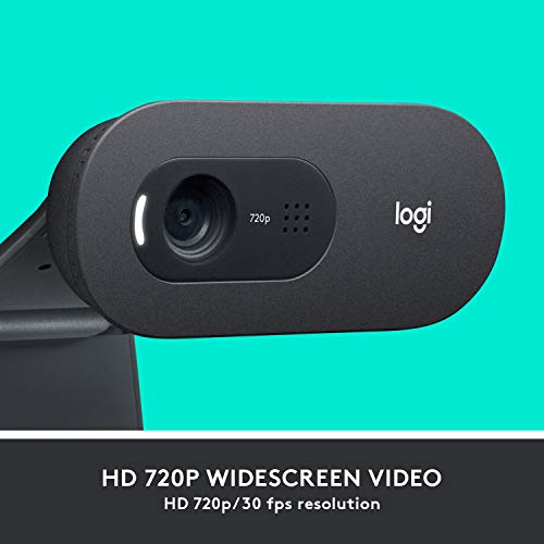 C505 HD Webcam - 720p HD External USB Camera for Desktop or Laptop with Long-Range Microphone, Compatible with PC or Mac