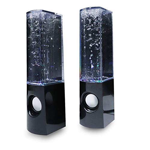 Colorful LED Water Speaker with Fountain Light Show Sound for PC, MP3 Player, Laptops, Smartphone Black