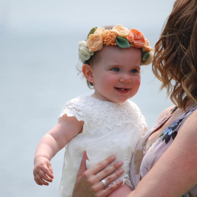 Vintage Crochet Lace Dress Flower Girl Dress Toddler Dresses (0-6 Months, Off-White)