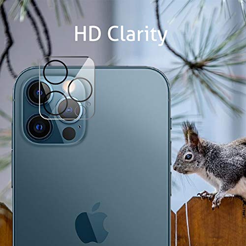 2Pack Screen Protector Compatible for iPhone 12 Pro[6.1 inch] + 2 Pack Camera Lens Protector,Tempered Glass Film,[9H Hardness] - HD