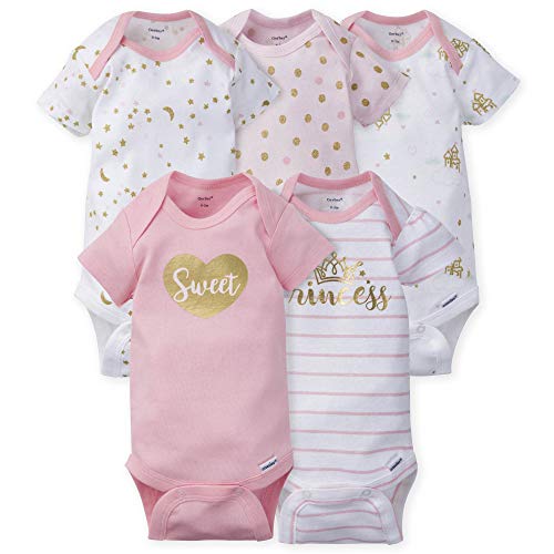 Baby Girls' 5-Pack Variety Onesies Bodysuits, Princess Arrival,