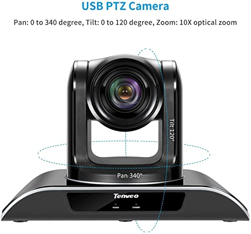 10X/20X Optical Zoom Webcam with Remote Control, 1080P Full HD Video Conference Camera, Meeting Room Webcam with USB 2.0 Interface (VHD102U)