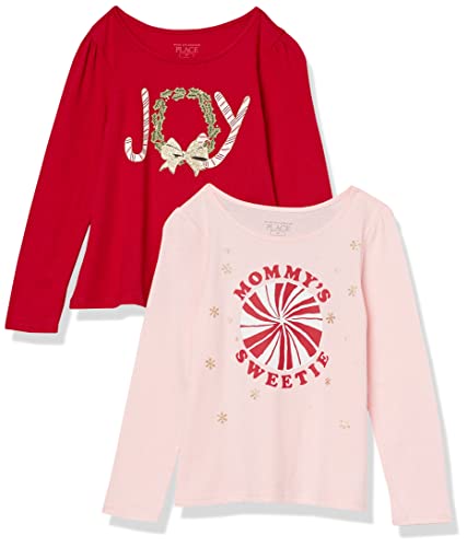 baby girls  and Toddler Long Sleeve Fashion Top Multipacks Shirt, Classic Red, 4T US