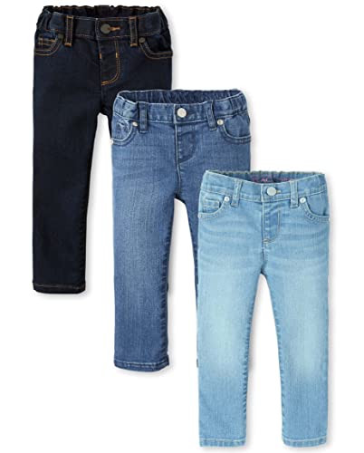 Baby Girls and Toddler Girls Super Skinny Jeans, Blueberry Wash/Lt Blue Jay Wash/Md Royal Blue Wash, 18-24 MONTHS