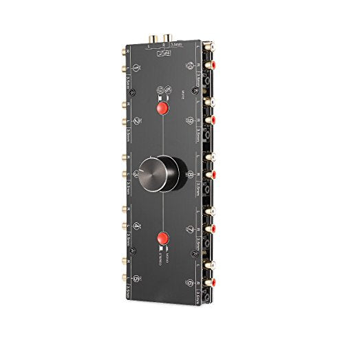 Nobsound Little Bear MC110 1-IN-10-OUT 3.5mm/RCA Mono/Stereo Analog Switcher; Passive Speaker/Headphone/Amplifier Manual Selector; Splitter Preamp Sharing (1-IN-10-OUT)