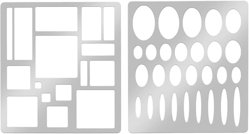 2 Pcs Metal Stencil Set for Drawing and Scrapbooking