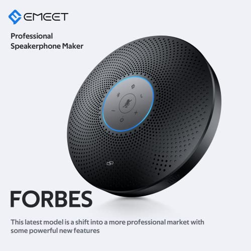 Bluetooth Speakerphone - M2 Max 48kHz Professional 4 HD Mics Conference Speaker up to 15 People, VOICEIA Noise Reduction & Enhanced 360 Voice Pickup, USB Dongle Daisy Chain For Home Office Gray