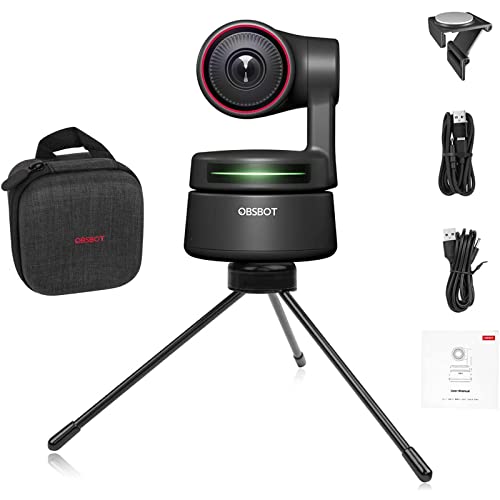 Tiny 4K PTZ Webcam HDR .8" Sensor Auto-Focus Dual Microphone AI-Tracking auto-framing Gesture Control for Teaching Live Streaming Video Meeting (4K)