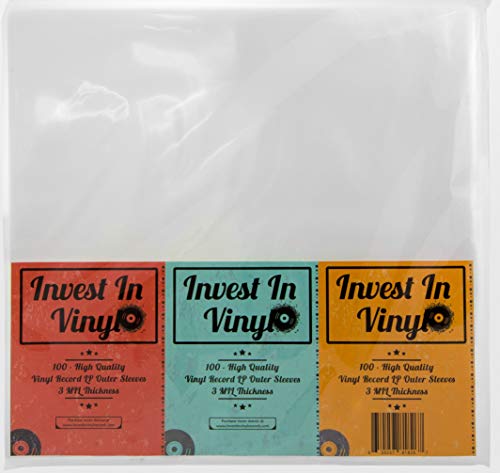 100 Clear Plastic Protective LP Outer Sleeves 3 Mil. Record Sleeves Album Covers 12.75" x 12.5" Provide Your LP Collection with The Proper Protection