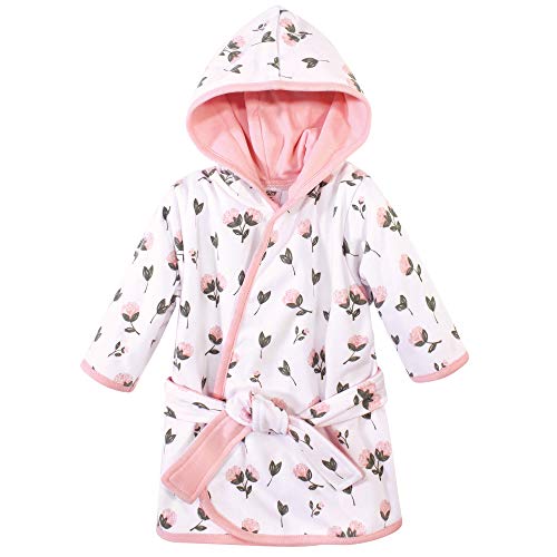 Unisex  Cotton Rich Bathrobe, Pink Peony, 0-9 Months