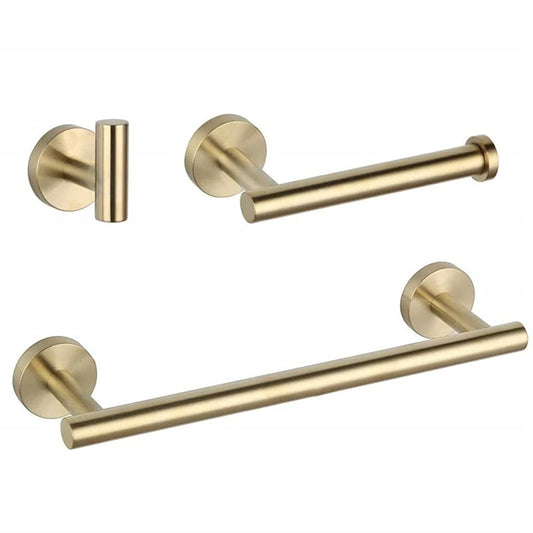 Brushed Gold Bathroom Accessories Sets Towel Rail Rack Holder Tet Tissue Paper Holder Coat Robe Hook Stainless Steel Bath Set