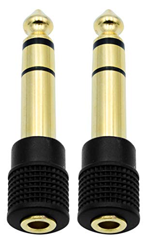 Audio adapter 6.35mm male to 3.5mm female stereo 2-pack