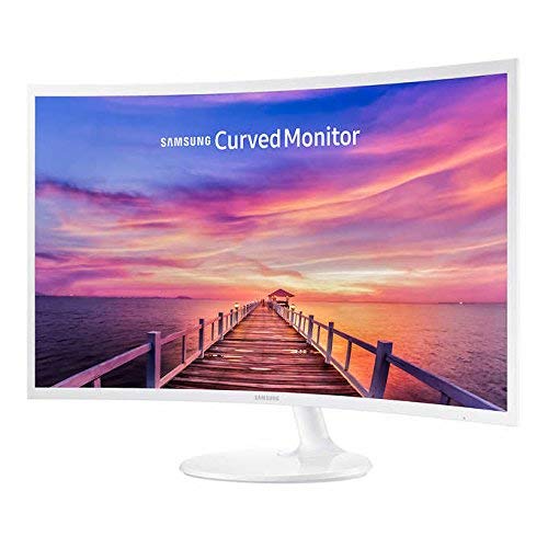27-inch white curved LED monitor with 1080p resolution