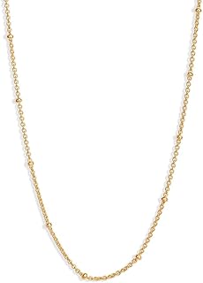 Sterling Silver Gold Filled White Gold Bead Chain Necklace