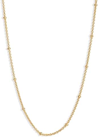 Sterling Silver Gold Filled White Gold Bead Chain Necklace