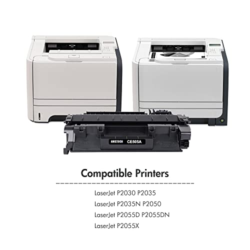 05A CE505A 2 Pack Toner Cartridge CE505D Compatible Replacement for HP CE505A Toner Cartridge for P2035 P2035N P2055DN 2055DN 2035N P2030 P2050 P2055D P2055X Printer Black