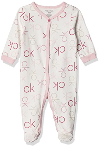 Baby Girls' Coverall Footed, Egret All Over Print, 3-6 Months