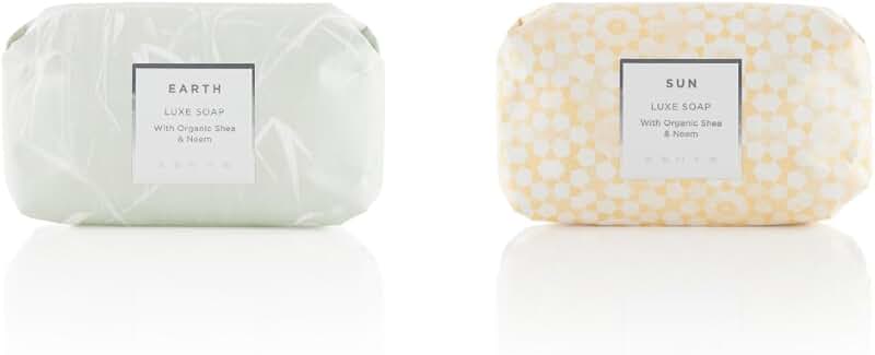 Luxe Triple-Milled Soap Set with Shea Butter, 2 Bars
