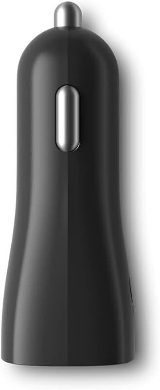 Dual USB Car Charger, 24W Fast Charging, Black