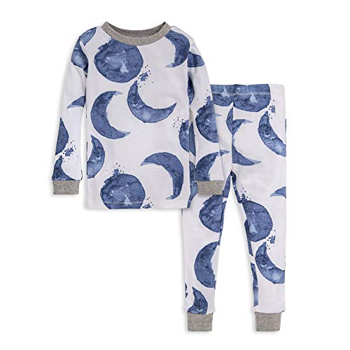 Burt s    Boy s Pajamas, Tee and Pant 2-Piece PJ Set, 100   Cotton, Indigo Hello Moon, 6 Years