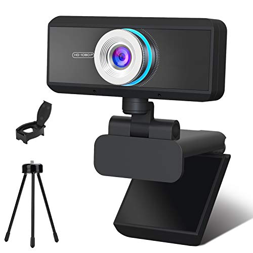 Webcam with Microphone for Desktop - 1080P HD USB Web with Privacy Cover and Tripod - Laptop PC Computer Camera for Recording,Calling,Conferencing,Streaming,Gaming,AutoFocus 3D Noise Reduction