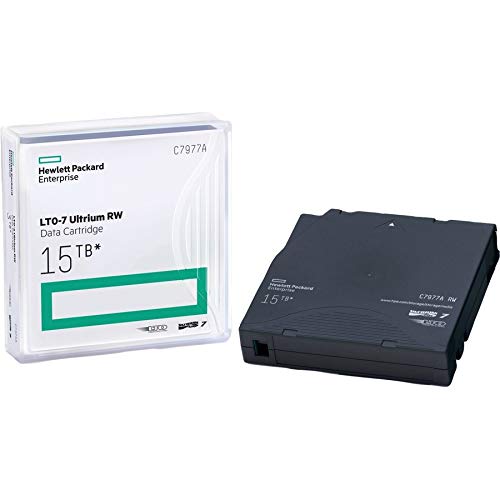 HP C7977A 1/2-Inch Ultrium LTO-7 Cartridge, 2,200 ft, 15 TB /6TB Compressed Capacity