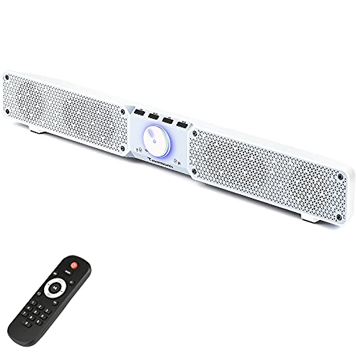 Bluetooth Speaker, 20W Speakers Bluetooth Wireless with Double Bass, Loud Surround Sound Small Party Speaker, Built in Mic, AUX, TF Card, USB, Portable for Home Yoga Camping (White)