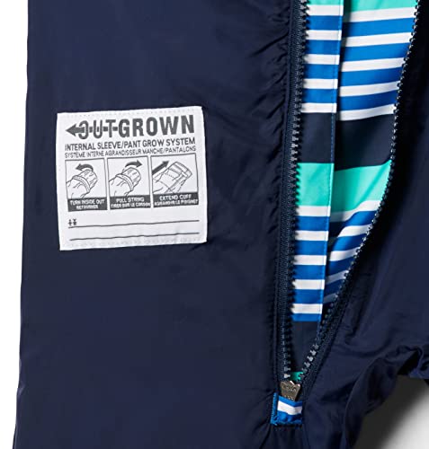 Baby Critter Jitters II Rain Suit, Bright Indigo Milo Stripe/Electric Turquoise, 0/3