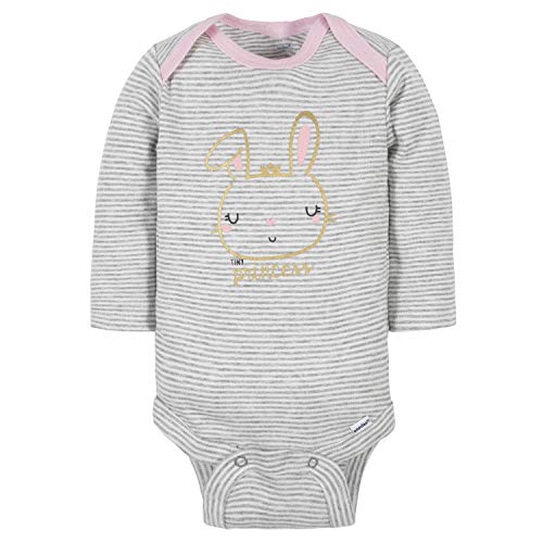 Baby Girls' 6-Pack Long-Sleeve Onesies Bodysuits, Princess Pink, 0-3 Months