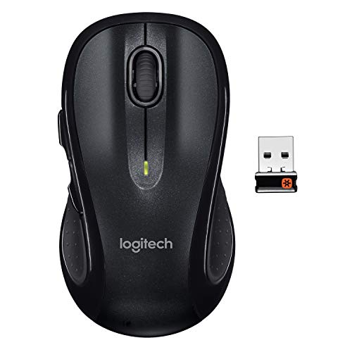 M510 Wireless Computer Mouse - Comfortable Shape with USB Unifying Receiver, with Back/Forward Buttons and Side-to-Side Scrolling, Dark Gray