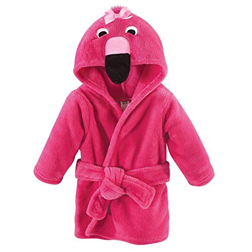 Uni   Plush Animal Face Robe, Flamingo, One Size, 0-9 Months